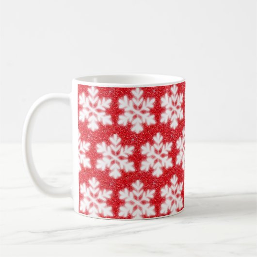 Mug Frosty red North Pole snowflakes | sparklinw (Gauche)