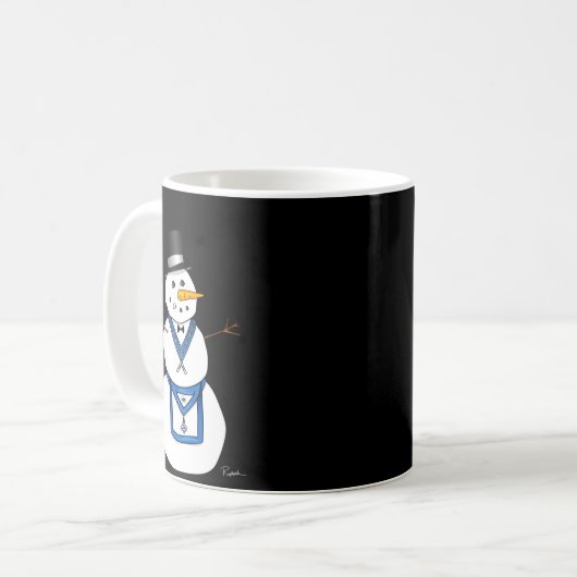 Mug Frosty The Snowman Funny Masonic Holiday Christmas (Devant gauche)