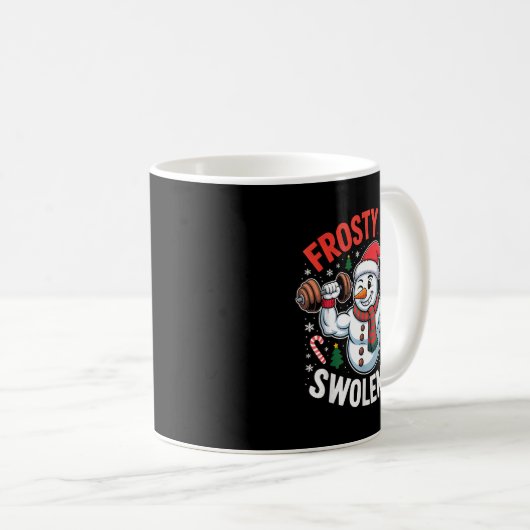 Mug Frosty The Swoleman Funny Gym Swole Bro Snowman  (Devant droit)