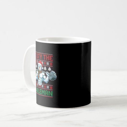 Mug Frosty The Swoleman Ugly Christmas Sweater Funny S (Devant gauche)