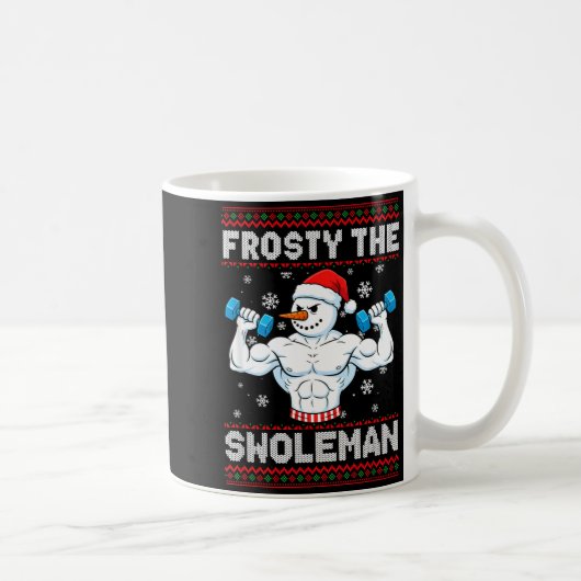 Mug Frosty The Swoleman Ugly Christmas Sweater Funny S (Droite)