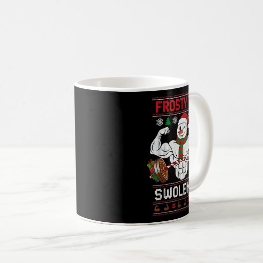 Mug Frosty The Swoleman Ugly Christmas Sweater Funny X (Devant droit)
