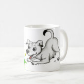 Mug Frühlingserwachen, Welpe mit Schmetterling (Devant droit)