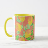 Mug Fruit citron motif jaune et pêche rose (Gauche)