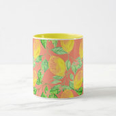 Mug Fruit citron motif jaune et pêche rose (Centre)
