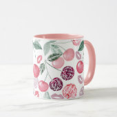 Mug Fruit de cerise rouge élégant (Devant droit)