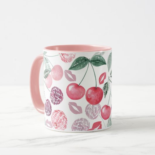 Mug Fruit de cerise rouge élégant (Devant gauche)
