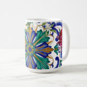 Mug fruit de citron de mosaïque méditerranéenne (Devant droit)