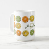 Mug Fruit de Crochet frais moderne Nom des tranches d' (Devant gauche)