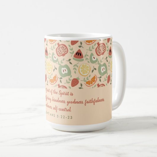 Mug Fruit de l'Esprit Écriture Abstraite (Devant droit)