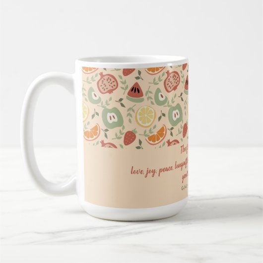 Mug Fruit de l'Esprit Écriture Abstraite (Gauche)