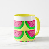 Mug Fruit de pastèque rose juteux motif au citron (Devant droit)