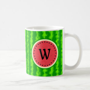 Mug Fruit d'été de la tranche de pastèque avec Monogra