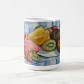 Mug fruit exotique vie morte art bleu blanc toile de t (Centre)