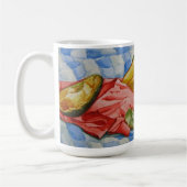 Mug fruit exotique vie morte art bleu blanc toile de t (Gauche)