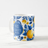 Mug Fruit Motif citron Fruit sur mesure Nom du couple (Devant gauche)