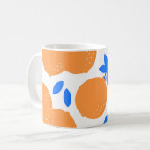 Mug Fruit orange : Motif exquis bleu-bracelet. (Devant gauche)