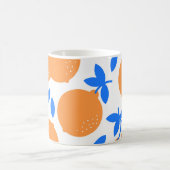 Mug Fruit orange : Motif exquis bleu-bracelet. (Centre)
