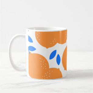 Mug Fruit orange : Motif exquis bleu-bracelet.