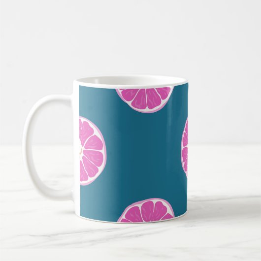 Mug Fruit sans couture motif avec orange. abstrait, ar (Gauche)