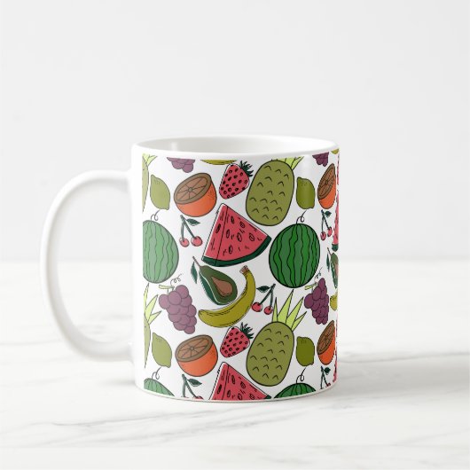 Mug Fruit seamless pattern | Fruit surface pattern 15 (Gauche)