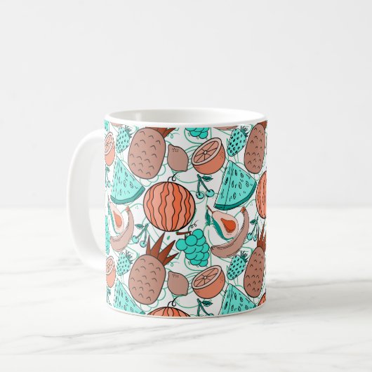 Mug Fruit seamless pattern | Fruit surface pattern 39 (Devant gauche)