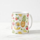 Mug Fruité Bananes Fraises Ananas Citrons (Devant droit)