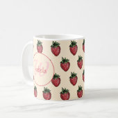 Mug Fruité fraise fraîche Motif Nom du monogramme (Devant gauche)