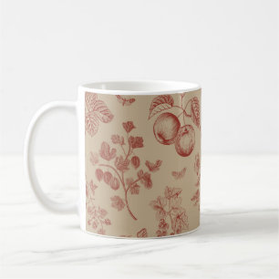 Mug Fruits, baies et fleurs. Motif transparent à l'aut