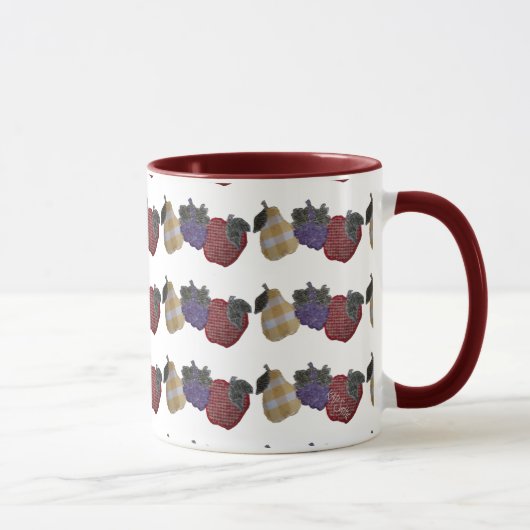 Mug Fruits brodés (canneberge) (Droite)
