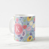 Mug Fruits colorés Monogramme Motif de printemps (Devant gauche)