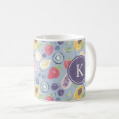 Mug Fruits colorés Monogramme Motif de printemps (Devant droit)