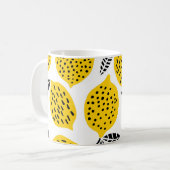Mug Fruits de citron : design vintage et transparent. (Devant gauche)