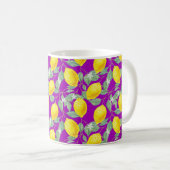 MUG FRUITS DE CITRON SUR FOND VIOLET (Devant droit)
