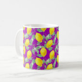 MUG FRUITS DE CITRON SUR FOND VIOLET (Devant gauche)