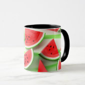 Mug Fruits de dessin animé végan Tranches de pastèque  (Devant droit)