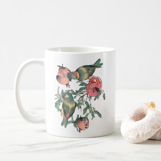 Mug Fruits de grenade et Lovebirds (Avec donut)