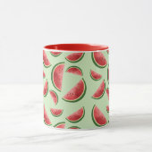 Mug Fruits de pastèque Motif sur vert (Centre)