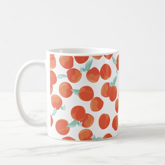 Mug Fruits de pêche, motif d'été. (Gauche)