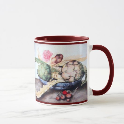 MUG FRUITS DE SAISON 4- ARTICHOKES, ROSE & FRAISES (Droite)