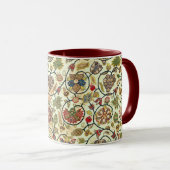 Mug Fruits et fleurs de broderie (Devant droit)
