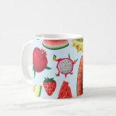 Mug Fruits Exotiques : Imprimé tendance sans couture. (Devant gauche)