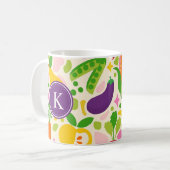 Mug Fruits Légumes Monogramme Coloré (Devant gauche)