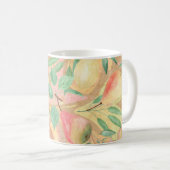 Mug Fruits, pêches, poires, citrons, aquarelle (Devant droit)