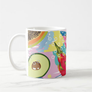 Mug Fruits tropicaux, Motif Vintage sans soucis.