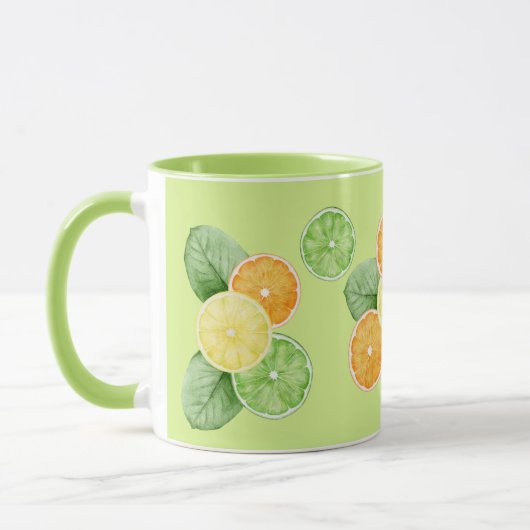 Mug Fruits tropicaux - Oranges, citrons, Limon vert (Gauche)