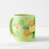 Mug Fruits tropicaux - Oranges, citrons, Limon vert (Devant gauche)
