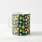 Mug fruits tropicaux sans couture motif (Devant gauche)