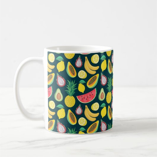 Mug fruits tropicaux sans couture motif (Gauche)