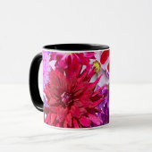 Mug Fuchsia Abstrait Floral Dahlia Café (Devant gauche)